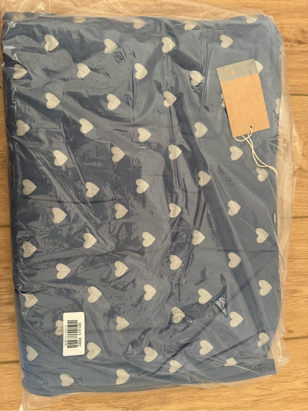 Kyte BABY toddler silver Heart-Print Blue Blanket